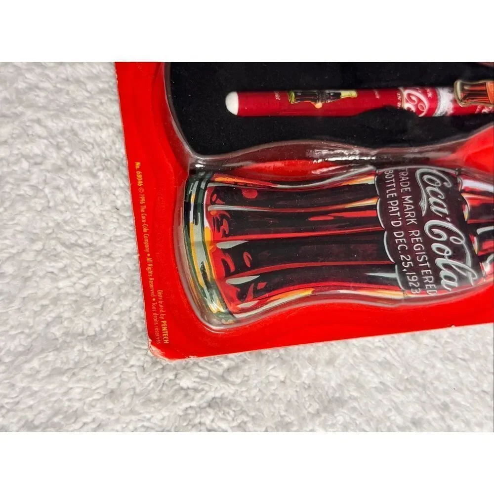Vintage 1996 Coca Cola Ceramic Roller Ball Pen with Gift Tin
